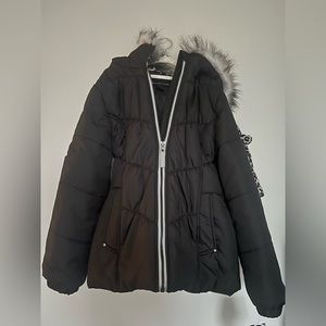 Girls 10-12 winter jacket with fleece hat